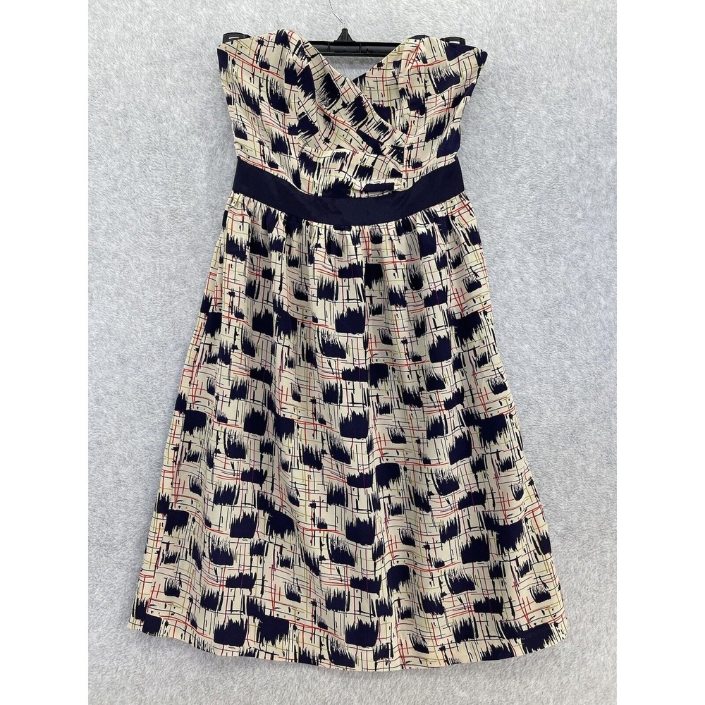 Burlapp Women's Sleeveless Dress Blue Sweetheart Size 0 100% Silk Lined